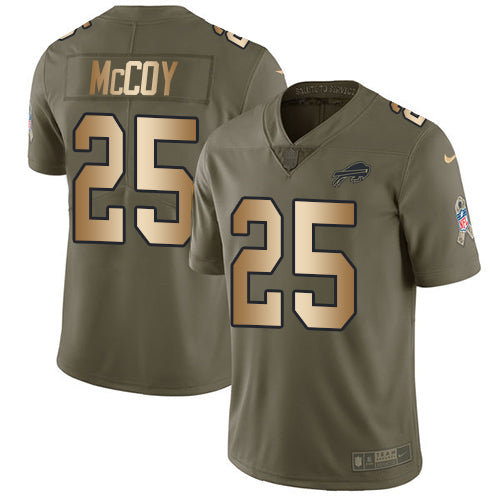 Nike Buffalo Bills #25 LeSean McCoy Olive/Gold Men's Stitched NFL Limited 2017 Salute To Service Jersey Men's