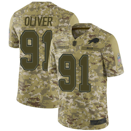 Nike Buffalo Bills #91 Ed Oliver Camo Men's Stitched NFL Limited 2018 Salute To Service Jersey Men's