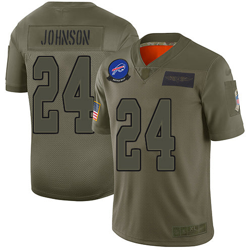 Nike Buffalo Bills #24 Taron Johnson Camo Men's Stitched NFL Limited 2019 Salute To Service Jersey Men's