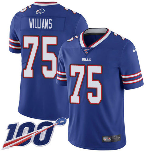 Nike Buffalo Bills #75 Daryl Williams Royal Blue Team Color Men's Stitched NFL 100th Season Vapor Untouchable Limited Jersey Men's