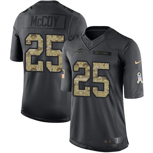 Nike Buffalo Bills #25 LeSean McCoy Black Men's Stitched NFL Limited 2016 Salute To Service Jersey Men's