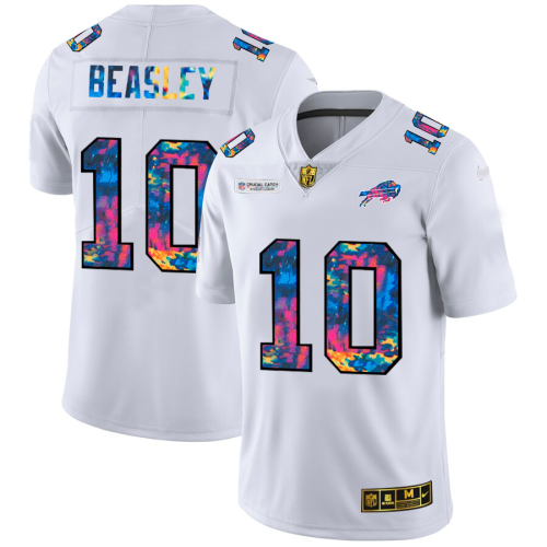 Buffalo Buffalo Bills #10 Cole Beasley Men's White Nike Multi-Color 2020 NFL Crucial Catch Limited NFL Jersey Men's