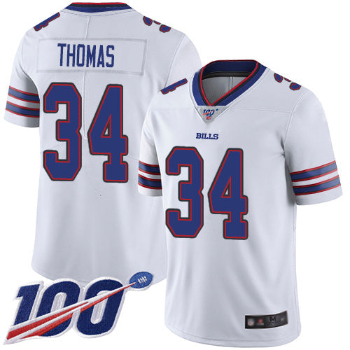 Nike Buffalo Bills #34 Thurman Thomas White Men's Stitched NFL 100th Season Vapor Limited Jersey Men's