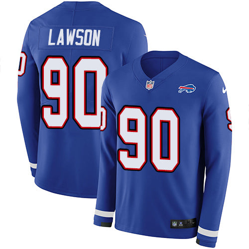 Nike Buffalo Bills #90 Shaq Lawson Royal Blue Team Color Men's Stitched NFL Limited Therma Long Sleeve Jersey Men's