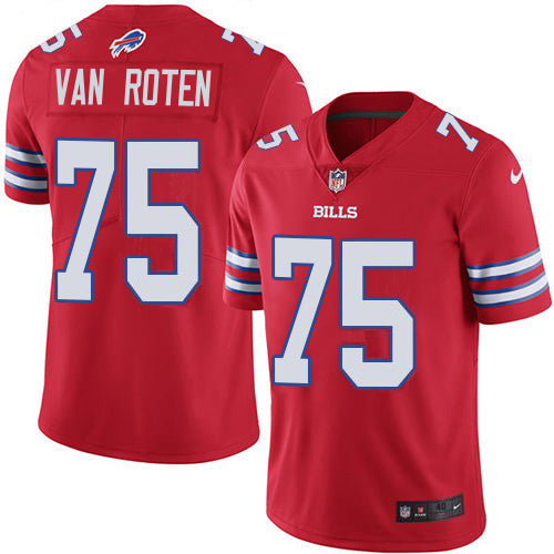 Nike Buffalo Bills #75 Greg Van Roten Red Men's Stitched NFL Limited Rush Jersey Men's
