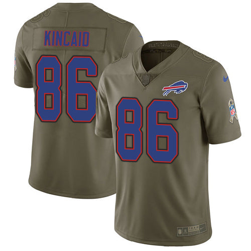 Nike Buffalo Bills #86 Dalton Kincaid Olive Men's Stitched NFL Limited 2017 Salute To Service Jersey Men's