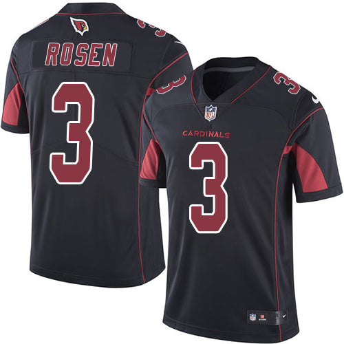 Nike Arizona Cardinals #3 Josh Rosen Black Men's Stitched NFL Limited Rush Jersey Men's