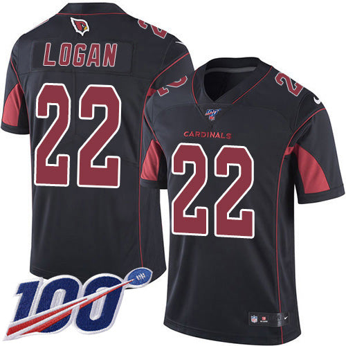 Nike Arizona Cardinals #22 T.J. Logan Black Men's Stitched NFL Limited Rush 100th Season Jersey Men's