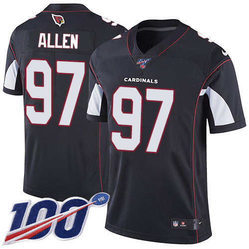 Nike Arizona Cardinals #97 Zach Allen Black Alternate Men's Stitched NFL 100th Season Vapor Limited Jersey Men's