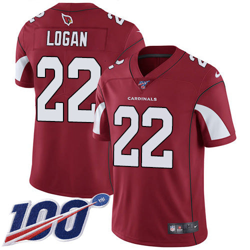 Nike Arizona Cardinals #22 T.J. Logan Red Team Color Men's Stitched NFL 100th Season Vapor Limited Jersey Men's