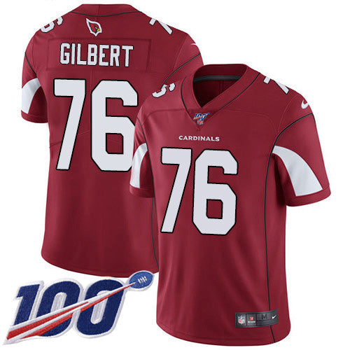 Nike Arizona Cardinals #76 Marcus Gilbert Red Team Color Men's Stitched NFL 100th Season Vapor Limited Jersey Men's