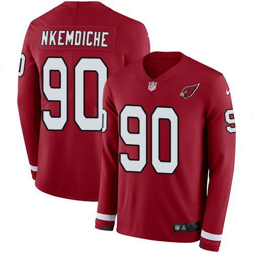 Nike Arizona Cardinals #90 Robert Nkemdiche Red Team Color Men's Stitched NFL Limited Therma Long Sleeve Jersey Men's