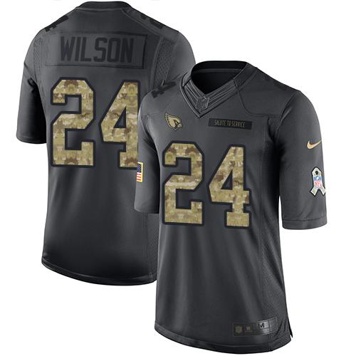 Nike Arizona Cardinals #24 Adrian Wilson Black Men's Stitched NFL Limited 2016 Salute to Service Jersey Men's