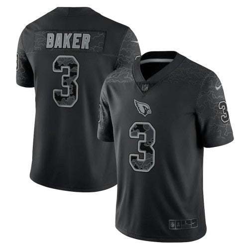 Arizona Arizona Cardinals #3 Budda Baker Black Men's Nike NFL Black Reflective Limited Jersey Men's