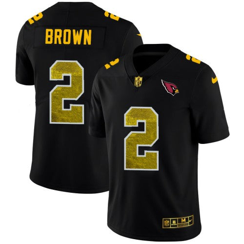 Arizona Arizona Cardinals #2 Marquise Brown Men's Black Nike Golden Sequin Vapor Limited NFL Jersey Men's