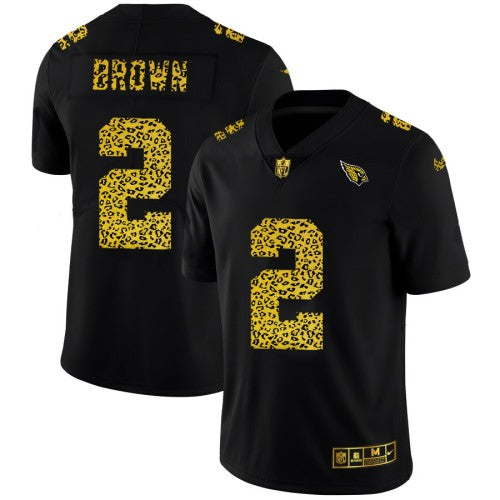 Arizona Arizona Cardinals #2 Marquise Brown Men's Nike Leopard Print Fashion Vapor Limited NFL Jersey Black Men's