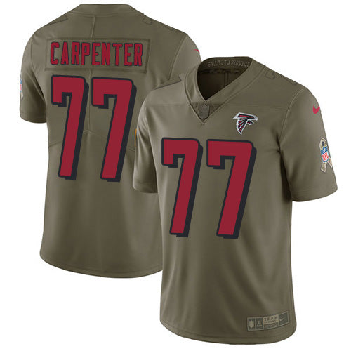 Nike Atlanta Falcons #77 James Carpenter Olive Men's Stitched NFL Limited 2017 Salute To Service Jersey Men's