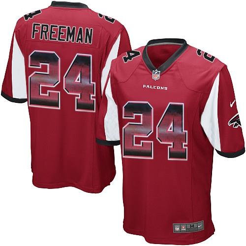 Nike Atlanta Falcons #24 Devonta Freeman Red Team Color Men's Stitched NFL Limited Strobe Jersey Men's