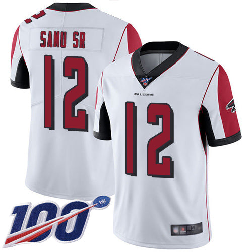 Nike Atlanta Falcons #12 Mohamed Sanu Sr White Men's Stitched NFL 100th Season Vapor Limited Jersey Men's