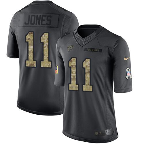 Nike Atlanta Falcons #11 Julio Jones Black Men's Stitched NFL Limited 2016 Salute To Service Jersey Men's