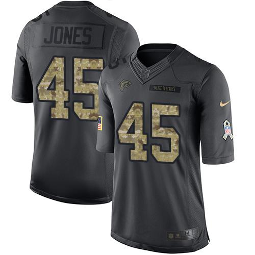 Nike Atlanta Falcons #45 Deion Jones Black Men's Stitched NFL Limited 2016 Salute To Service Jersey Men's