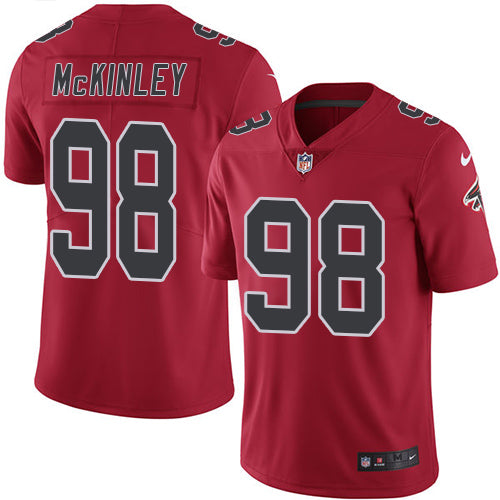 Nike Atlanta Falcons #98 Takkarist McKinley Red Men's Stitched NFL Limited Rush Jersey Men's