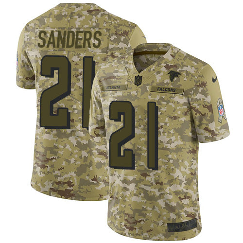 Nike Atlanta Falcons #21 Deion Sanders Camo Men's Stitched NFL Limited 2018 Salute To Service Jersey Men's