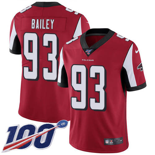Nike Atlanta Falcons #93 Allen Bailey Red Team Color Men's Stitched NFL 100th Season Vapor Untouchable Limited Jersey Men's