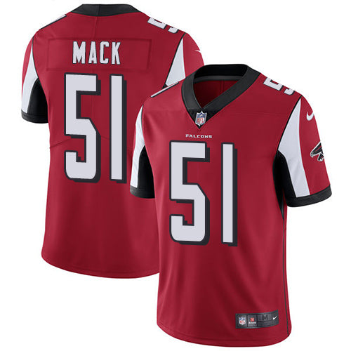 Nike Atlanta Falcons #51 Alex Mack Red Team Color Men's Stitched NFL Vapor Untouchable Limited Jersey Men's