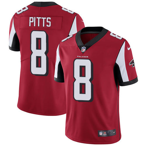 Nike Atlanta Falcons #8 Kyle Pitts Red Team Color Men's Stitched NFL Vapor Untouchable Limited Jersey Men's