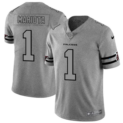 Atlanta Atlanta Falcons #1 Marcus Mariota Men's Nike Gray Gridiron II Vapor Untouchable Limited NFL Jersey Men's