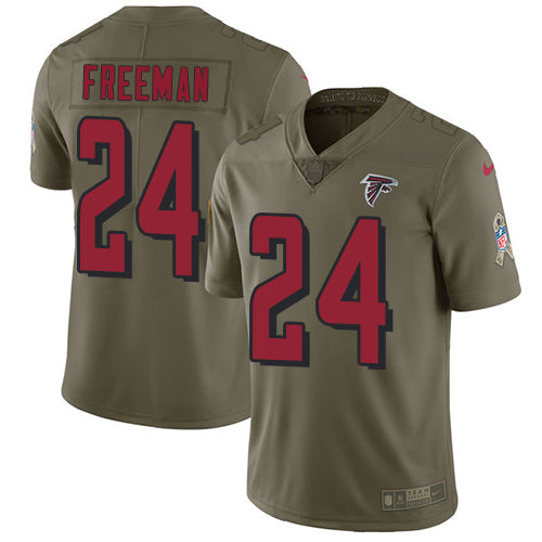 Nike Atlanta Falcons #24 Devonta Freeman Olive Men's Stitched NFL Limited 2017 Salute To Service Jersey Men's