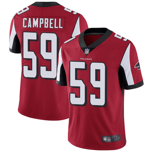 Nike Atlanta Falcons #59 De'Vondre Campbell Red Team Color Men's Stitched NFL Vapor Untouchable Limited Jersey Men's