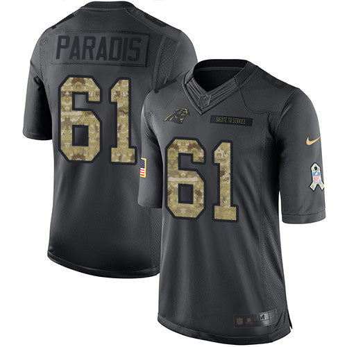 Nike Carolina Panthers #61 Matt Paradis Black Men's Stitched NFL Limited 2016 Salute to Service Jersey Men's