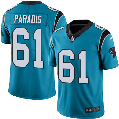 Nike Carolina Panthers #61 Matt Paradis Blue Men's Stitched NFL Limited Rush Jersey Men's