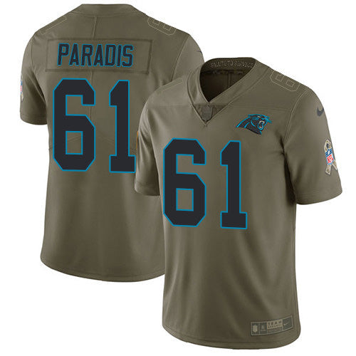 Nike Carolina Panthers #61 Matt Paradis Olive Men's Stitched NFL Limited 2017 Salute To Service Jersey Men's