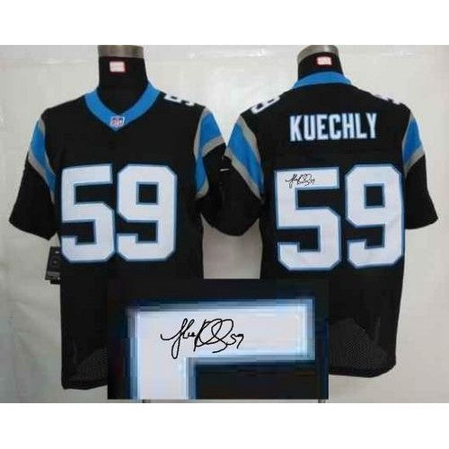 Nike Carolina Panthers #59 Luke Kuechly Black Team Color Men's Stitched NFL Elite Autographed Jersey Men's
