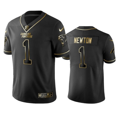 Carolina Panthers #1 Cam Newton Men's Stitched NFL Vapor Untouchable Limited Black Golden Jersey Men's