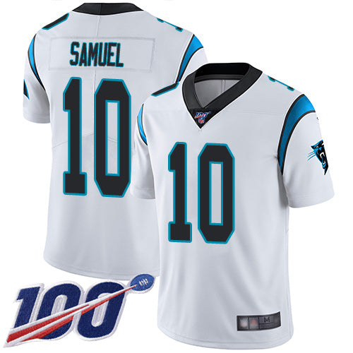 Nike Carolina Panthers #10 Curtis Samuel White Men's Stitched NFL 100th Season Vapor Limited Jersey Men's