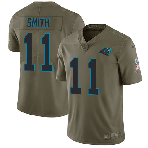 Nike Carolina Panthers #11 Torrey Smith Olive Men's Stitched NFL Limited 2017 Salute To Service Jersey Men's