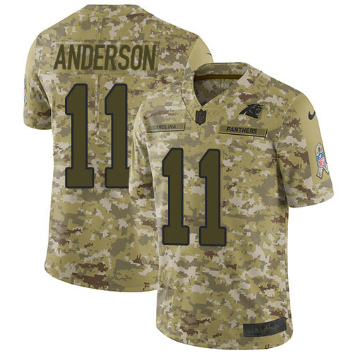 Nike Carolina Panthers #11 Robby Anderson Camo Men's Stitched NFL Limited 2018 Salute To Service Jersey Men's