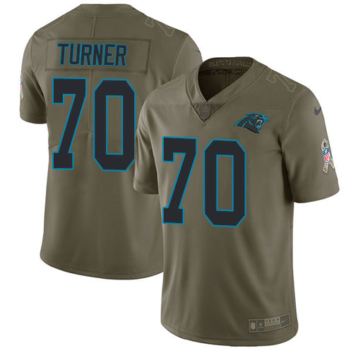 Nike Carolina Panthers #70 Trai Turner Olive Men's Stitched NFL Limited 2017 Salute To Service Jersey Men's