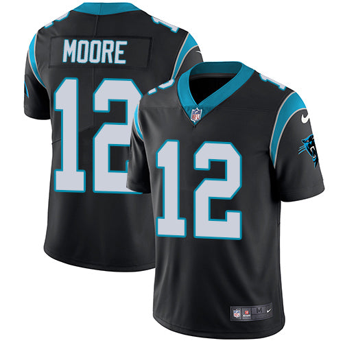 Nike Carolina Panthers #12 DJ Moore Black Team Color Men's Stitched NFL Vapor Untouchable Limited Jersey Men's
