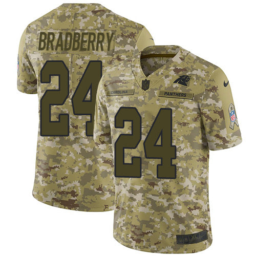 Nike Carolina Panthers #24 James Bradberry Camo Men's Stitched NFL Limited 2018 Salute To Service Jersey Men's