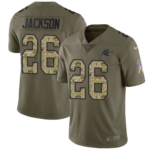 Nike Carolina Panthers #26 Donte Jackson Olive/Camo Men's Stitched NFL Limited 2017 Salute To Service Jersey Men's