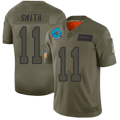 Nike Carolina Panthers #11 Torrey Smith Camo Men's Stitched NFL Limited 2019 Salute To Service Jersey Men's