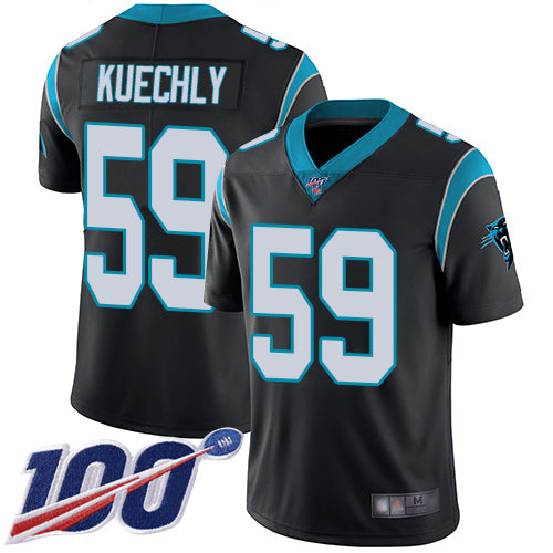 Nike Carolina Panthers #59 Luke Kuechly Black Team Color Men's Stitched NFL 100th Season Vapor Limited Jersey Men's