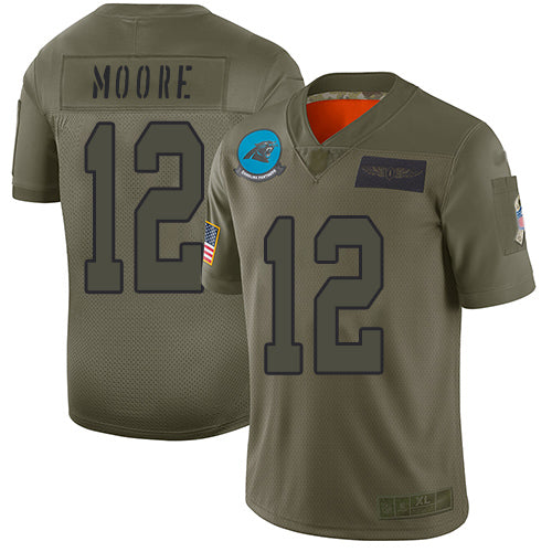Nike Carolina Panthers #12 DJ Moore Camo Men's Stitched NFL Limited 2019 Salute To Service Jersey Men's