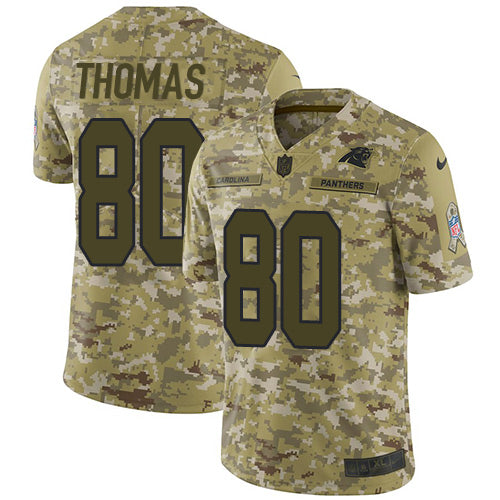Nike Carolina Panthers #80 Ian Thomas Camo Men's Stitched NFL Limited 2018 Salute To Service Jersey Men's