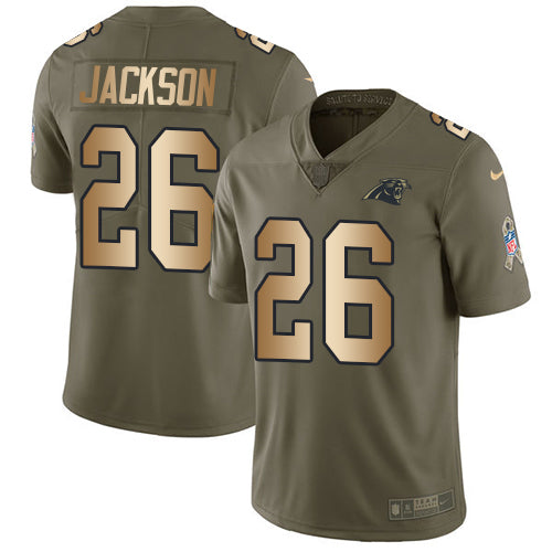 Nike Carolina Panthers #26 Donte Jackson Olive/Gold Men's Stitched NFL Limited 2017 Salute To Service Jersey Men's